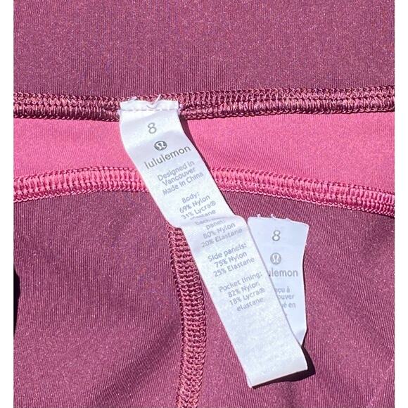 Lululemon Colour Me Ombre Crop Leggings Fuchsia Women’s Size 8 Burgundy Shades - Picture 7 of 11